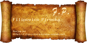 Filipovics Piroska névjegykártya